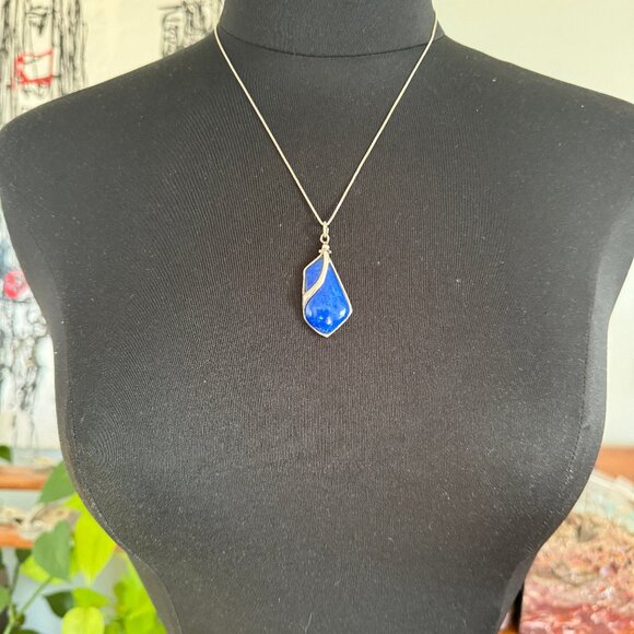 Sterling Silver Lapis Lazuli Necklace - Picture 1 of 8